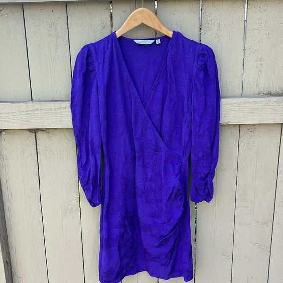 & Other Stories Jacquard Mini Dress With Leopard Details Hoco Homecoming Sz 4 - Picture 3 of 9